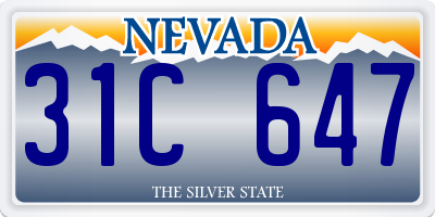 NV license plate 31C647