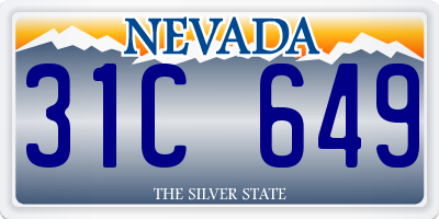 NV license plate 31C649
