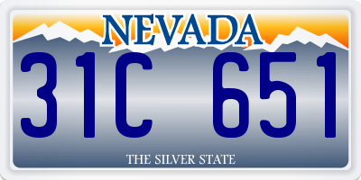 NV license plate 31C651