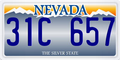 NV license plate 31C657