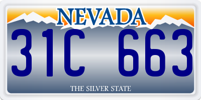 NV license plate 31C663