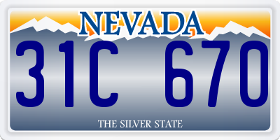 NV license plate 31C670