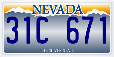 NV license plate 31C671