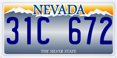 NV license plate 31C672