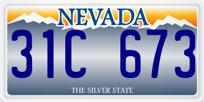 NV license plate 31C673