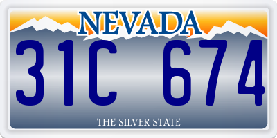 NV license plate 31C674