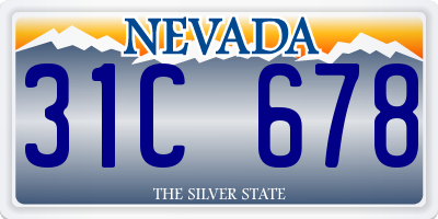 NV license plate 31C678