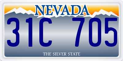 NV license plate 31C705