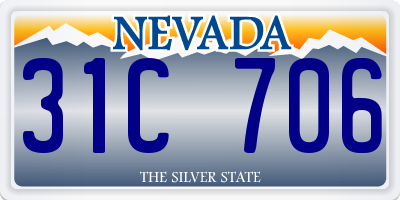 NV license plate 31C706