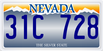 NV license plate 31C728