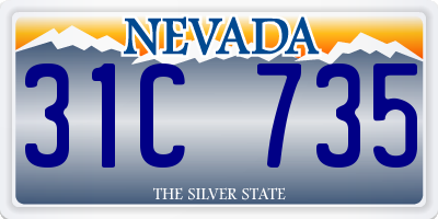 NV license plate 31C735