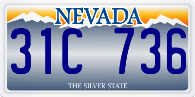 NV license plate 31C736