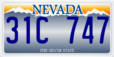 NV license plate 31C747