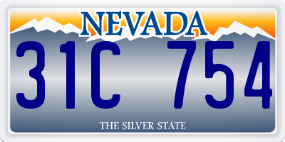 NV license plate 31C754