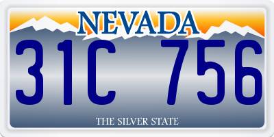 NV license plate 31C756