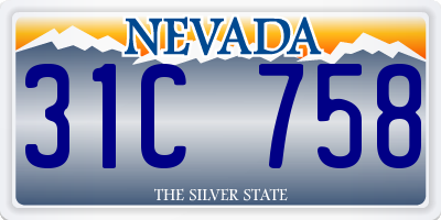 NV license plate 31C758