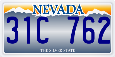 NV license plate 31C762