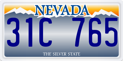 NV license plate 31C765