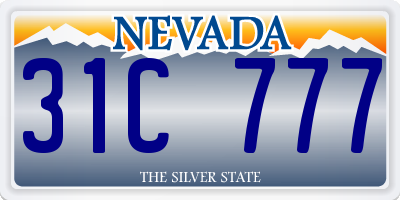 NV license plate 31C777