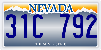 NV license plate 31C792
