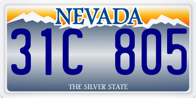 NV license plate 31C805