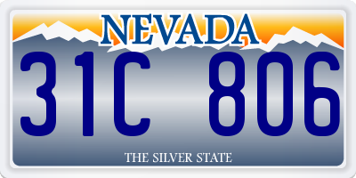 NV license plate 31C806