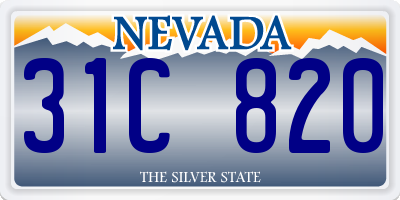 NV license plate 31C820