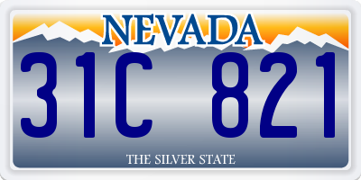 NV license plate 31C821