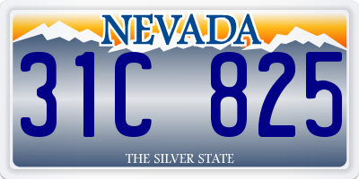 NV license plate 31C825