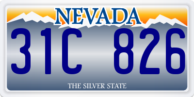 NV license plate 31C826