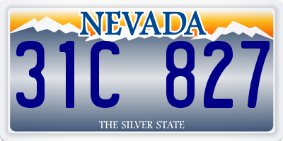 NV license plate 31C827