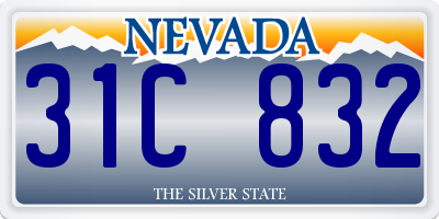 NV license plate 31C832