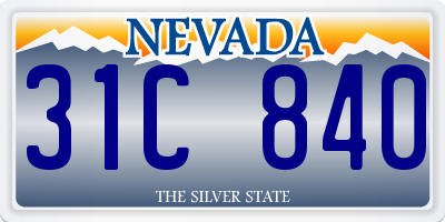 NV license plate 31C840