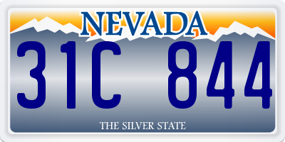 NV license plate 31C844