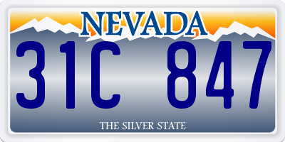 NV license plate 31C847