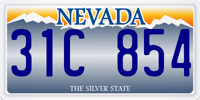 NV license plate 31C854