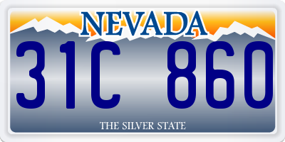 NV license plate 31C860