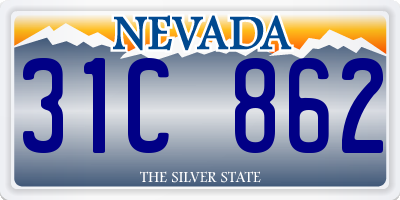 NV license plate 31C862