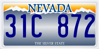 NV license plate 31C872