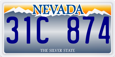 NV license plate 31C874