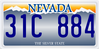 NV license plate 31C884