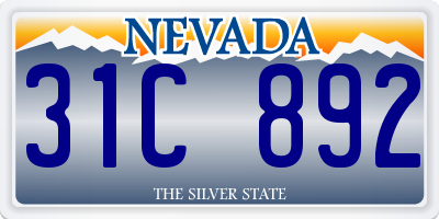 NV license plate 31C892