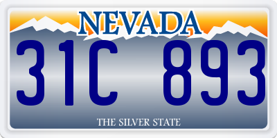 NV license plate 31C893