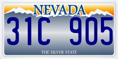 NV license plate 31C905