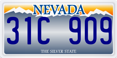 NV license plate 31C909