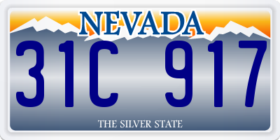 NV license plate 31C917