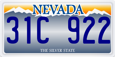 NV license plate 31C922