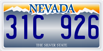 NV license plate 31C926