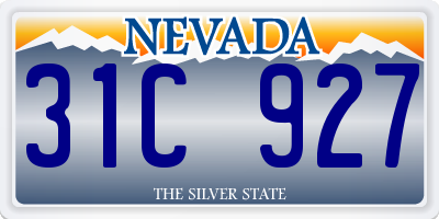 NV license plate 31C927