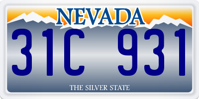 NV license plate 31C931
